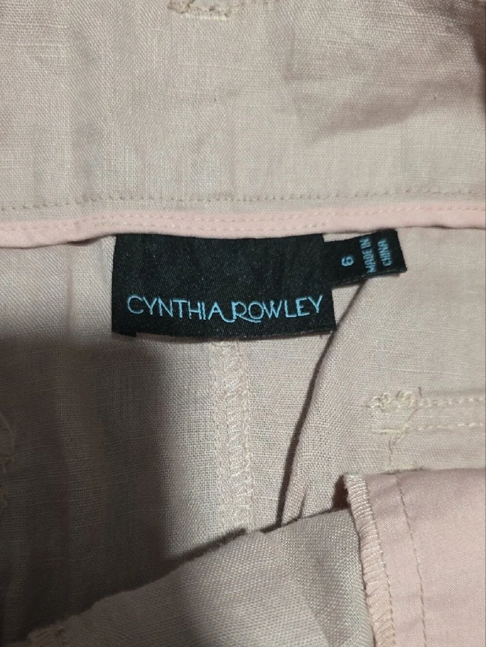 Cynthia Rowley Linen Light Pink Mini Skirt with Pockets